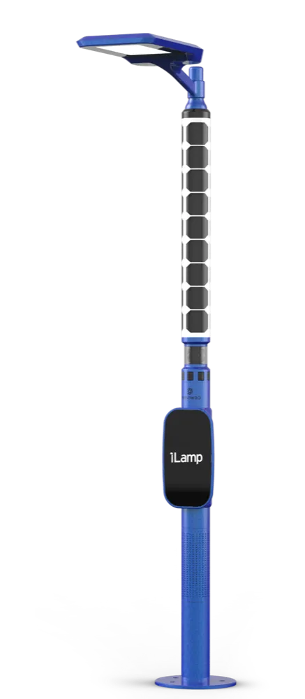 A blue iLamp - smart streetlight